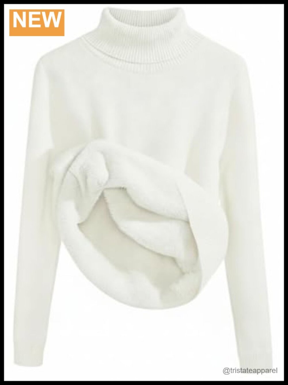 Women's Turtleneck Wool Blend Sweater Warm Fleece Lined Winter Pullover
